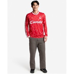 Herren Liverpool 1989/91 Heim Retro Candy Langarmtrikot
