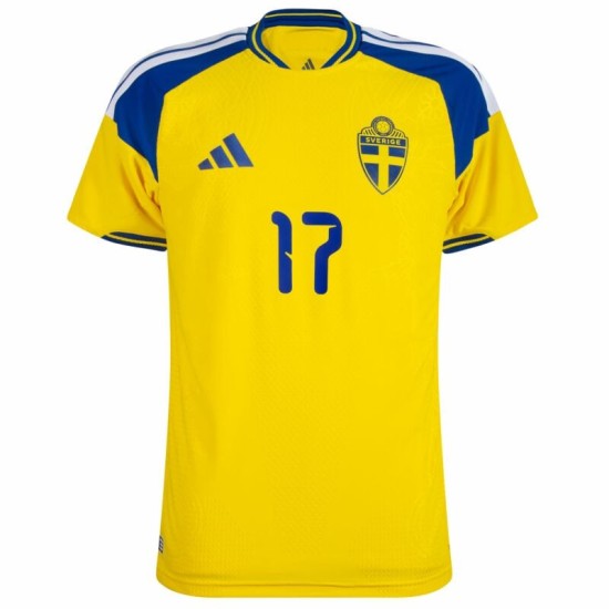 Herren Schweden 2026 Heim Authentic World Cup Trikot GYÖKERES #17 Herren Schweden 2026 Heim Authentic World Cup Trikot GYÖKERES #17