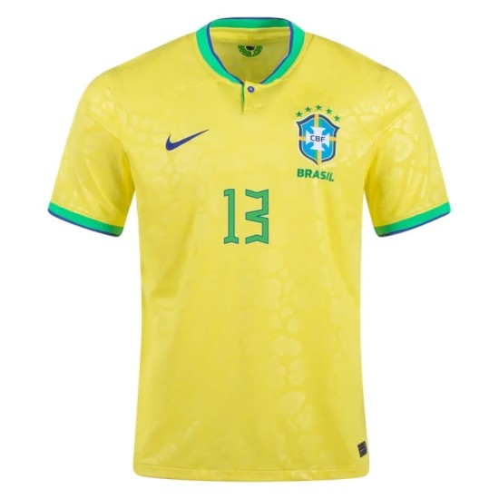 Dani Alves #13 Brasilien Heimtrikot Weltmeisterschaft 2022