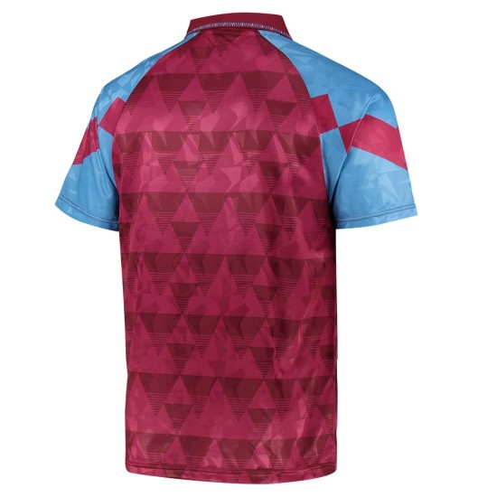 Damen Aston Villa 1990 Retro Trikot Rot