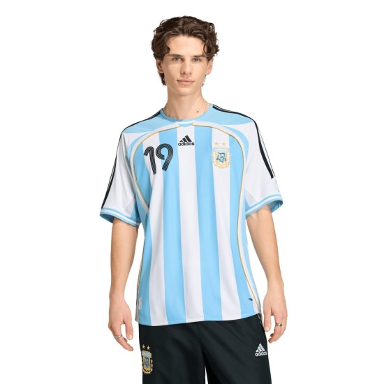 Herren Argentinien 2006 Heim-Retro-Trikot Messi #19 Herren Argentinien 2006 Heim-Retro-Trikot Messi #19