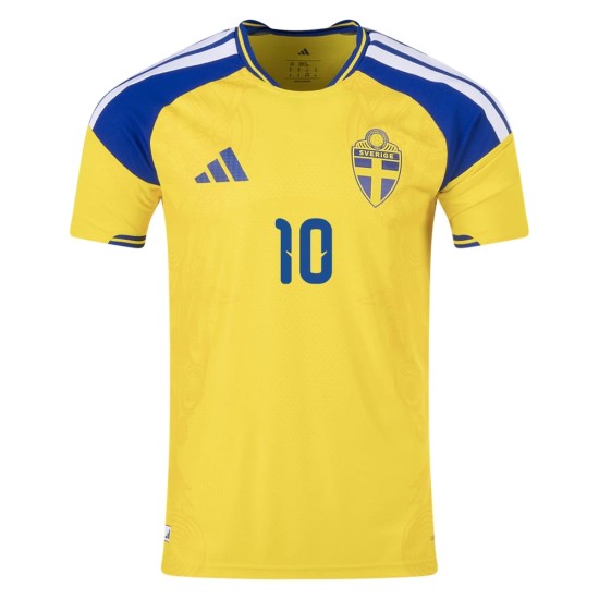Herren Schweden 2026 Heim Authentic Weltmeisterschaft Trikot IBRAHIMOVIĆ #10 Herren Schweden 2026 Heim Authentic Weltmeisterschaft Trikot IBRAHIMOVIĆ #10