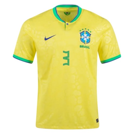 Thiago Silva #3 Brasilien Heimtrikot Weltmeisterschaft 2022