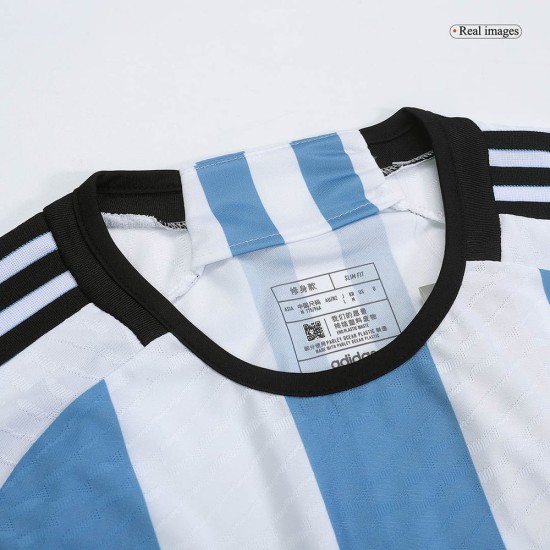 Argentinien Champions Spielerversion Heimtrikot Weltmeisterschaft 2022 - 3 Stars