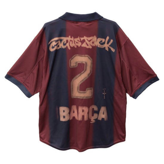 Damen FC Barcelona X TRAVIS SCOTT Retro 2000/01 Heim Skelett Trikot