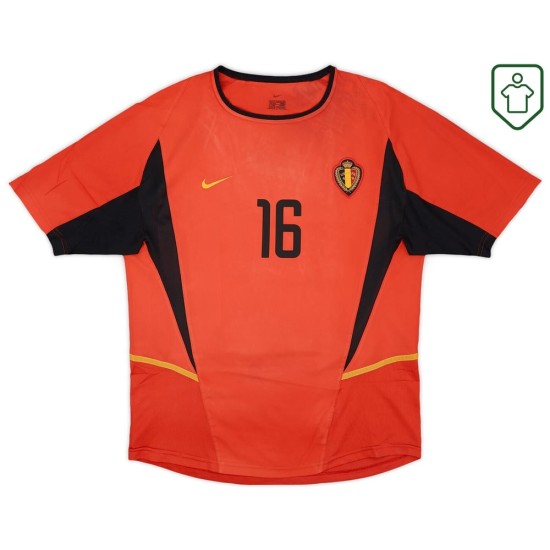 Männer Belgien 2002/04 Heim Retro Shirt Van Buyten #16