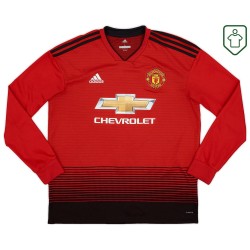 Herren Manchester United 2018/19 Heim Retro Langarm Shirt Lukaku #9 Herren Manchester United 2018/19 Heim Retro Langarm Shirt Lukaku #9