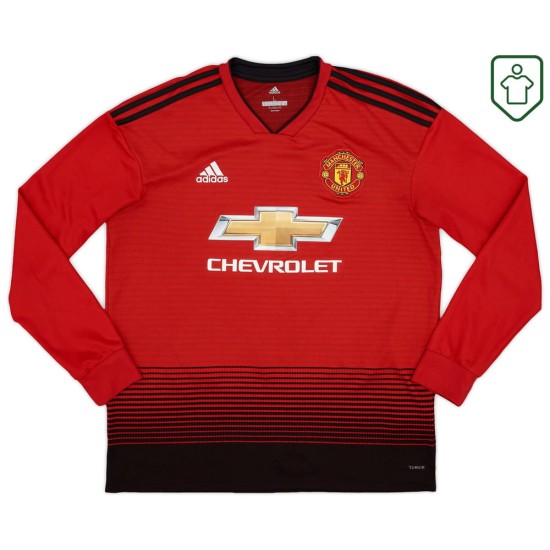 Herren Manchester United 2018/19 Heim Retro Langarm Shirt Lukaku #9