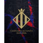 Kinder FC Barcelona 2026 Spanischer-Meister-T-Shirt - Schwarz