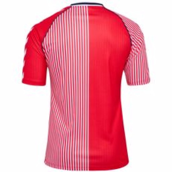 Herren Dänemark 86 Retro Shirt - Rot Herren Dänemark 86 Retro Shirt - Rot