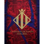 Kinder FC Barcelona 2026 Spanischer-Meister-T-Shirt - Rot
