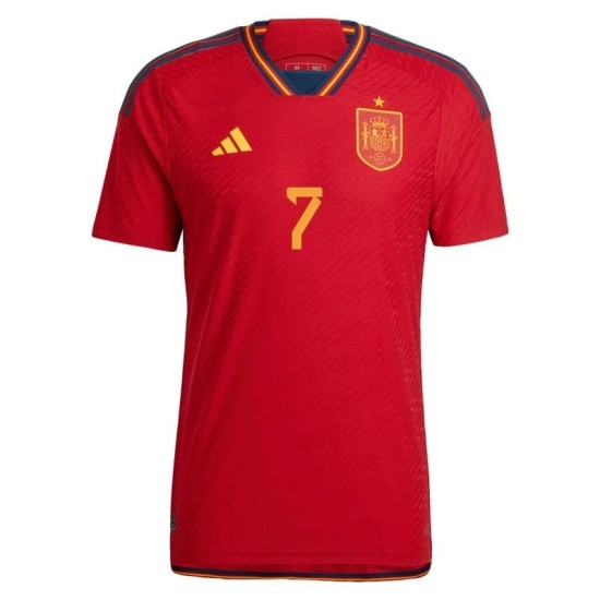 Álvaro Morata #7 Spanien Heimtrikot Weltmeisterschaft 2022 Álvaro Morata #7 Spanien Heimtrikot Weltmeisterschaft 2022