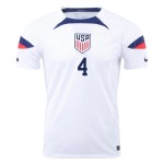 Tyler Adams #4 USMNT Heimtrikot Weltmeisterschaft 2022