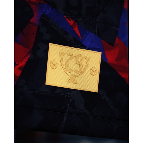 Kinder FC Barcelona 2026 Spanischer-Meister-T-Shirt - Schwarz
