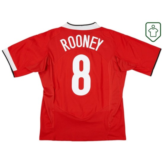 Herren Manchester United 2004/06 Heim Retro Shirt Rooney #8