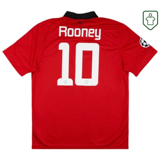Herren Manchester United 2013/14 CL Heim Retro Shirt Rooney #10