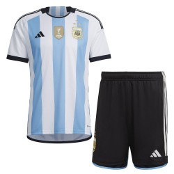 Kinder Argentinien Heimtrikot+Kurze Hosen Weltmeisterschaft 2022