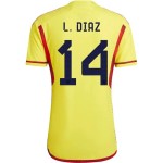 Luis Díaz #14 Kolumbien Heimtrikot Weltmeisterschaft 2022