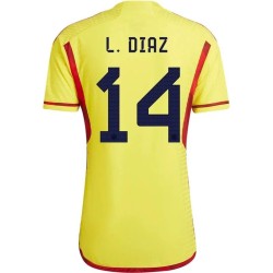 Luis Díaz #14 Kolumbien Heimtrikot Weltmeisterschaft 2022