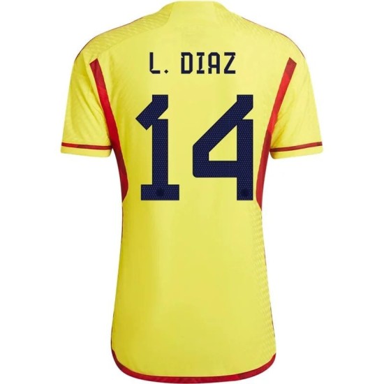 Luis Díaz #14 Kolumbien Heimtrikot Weltmeisterschaft 2022