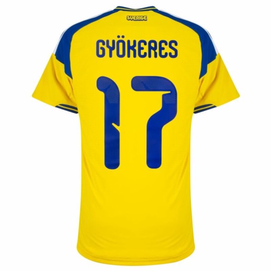 Herren Schweden 2026 Heim Authentic World Cup Trikot GYÖKERES #17 Herren Schweden 2026 Heim Authentic World Cup Trikot GYÖKERES #17
