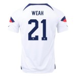 Timothy Weah #21 USMNT Heimtrikot Weltmeisterschaft 2022 Timothy Weah #21 USMNT Heimtrikot Weltmeisterschaft 2022