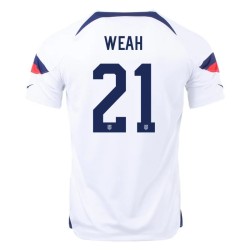 Timothy Weah #21 USMNT Heimtrikot Weltmeisterschaft 2022