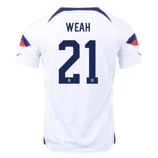 Timothy Weah #21 USMNT Heimtrikot Weltmeisterschaft 2022 Timothy Weah #21 USMNT Heimtrikot Weltmeisterschaft 2022