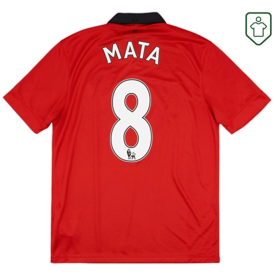 Herren Manchester United 2013/14 Heim Retro Shirt Mata #8 Herren Manchester United 2013/14 Heim Retro Shirt Mata #8