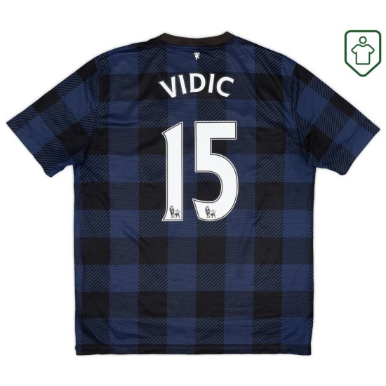 Herren Manchester United 2013/14 Auswärts Retro Shirt Vidic #15 Herren Manchester United 2013/14 Auswärts Retro Shirt Vidic #15
