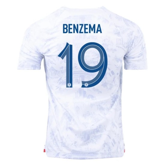 Karim Benzema #19 Frankreich Auswärtstrikot Weltmeisterschaft 2022