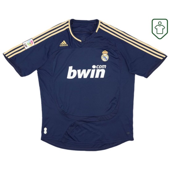 Herren Real Madrid Auswärts-Retro-Trikot 2007/08 Dunkelblau Herren Real Madrid Auswärts-Retro-Trikot 2007/08 Dunkelblau