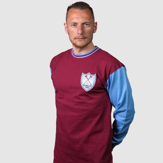 Kinder West Ham United 1964 Retro FA Cup Langarmtrikot