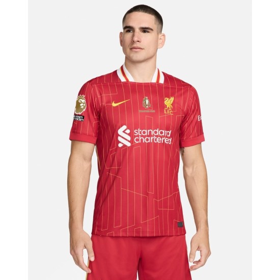 Damen Liverpool 2024/25 Heim LFC Champions Trikot & Goldene Trophäe & Abzeichen