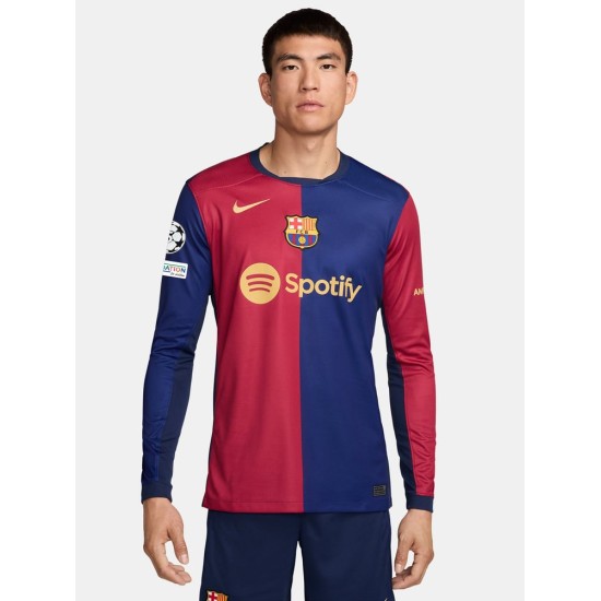 Herren FC Barcelona 2024/25 Heim Langarm UCL Trikot