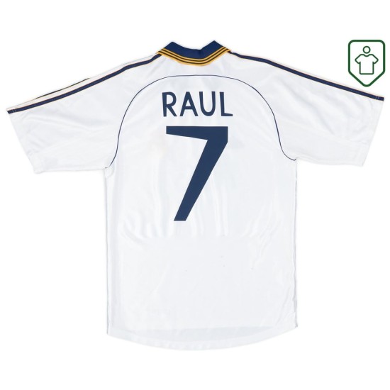 Herren Real Madrid Heim-Retro-Trikot 2001 Raul #7