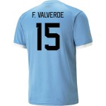 Federico Valverde #15 Uruguay Heimtrikot Weltmeisterschaft 2022 Federico Valverde #15 Uruguay Heimtrikot Weltmeisterschaft 2022