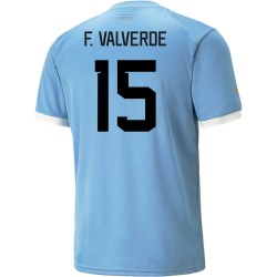 Federico Valverde #15 Uruguay Heimtrikot Weltmeisterschaft 2022