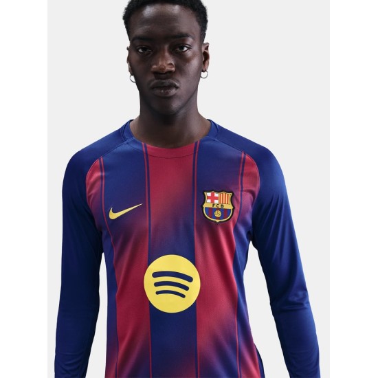 Herren FC Barcelona 2025/26 Herren Heim Langarm UCL-Trikot