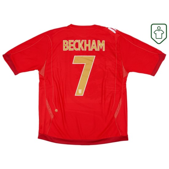 Männer England 2006/08 Auswärts Retro Shirt Beckham #7