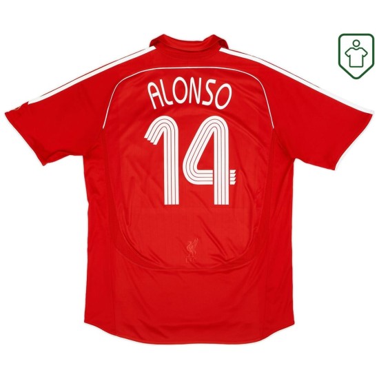 Herren Liverpool 2006/08 Heim Retro Shirt Alonso #14