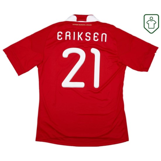 Männer Dänemark 2010/11 Heim Retro Shirt Eriksen #21