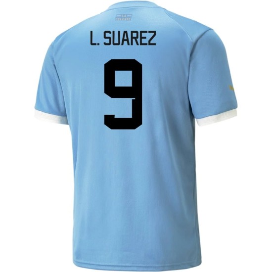 Luis Suárez #9 Uruguay Heimtrikot Weltmeisterschaft 2022 Luis Suárez #9 Uruguay Heimtrikot Weltmeisterschaft 2022