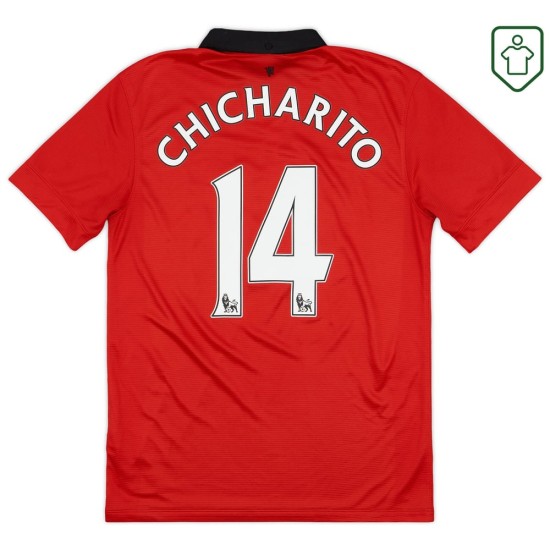 Herren Manchester United 2013/14 Heim Retro Shirt Chicharito #14