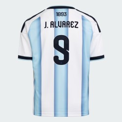 Herren Argentinien 2026 Heim Authentisches WM-Trikot J. ALVAREZ #9