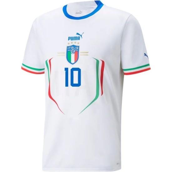 Lorenzo Insigne #10 Italien Auswärtstrikot Weltmeisterschaft 2022 Lorenzo Insigne #10 Italien Auswärtstrikot Weltmeisterschaft 2022