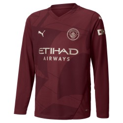 Kinder Manchester City 2024/25 Drittes Trikot mit langen Ärmeln