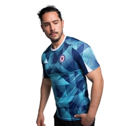 Kinder Cruz Azul 2025/26 Drittes Aufwärmshirt – Türkis/Marineblau