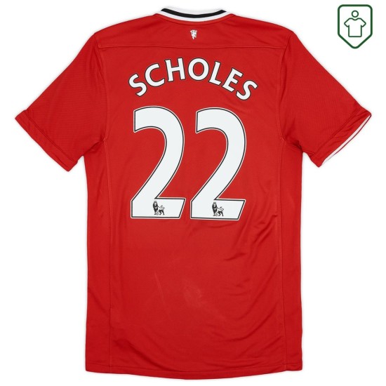 Herren Manchester United 2011/12 Heim Retro Shirt Scholes #22