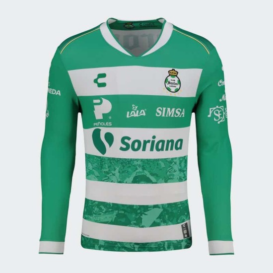 Herren Santos Laguna 2025/26 Langarm-Heimtrikot Herren Santos Laguna 2025/26 Langarm-Heimtrikot